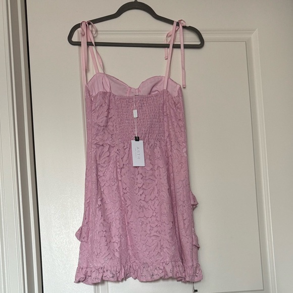 ASTR Tie Straps Lace Ruffle Mini Dress - Picture 4 of 5